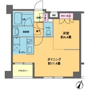 1DK 間取り図
