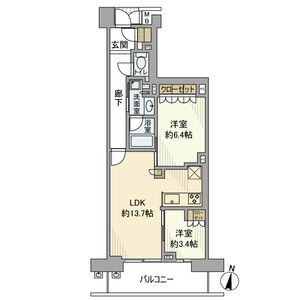 2LDK 間取り図