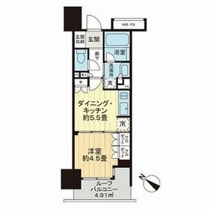 1DK 間取り図