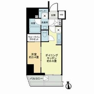1DK 間取り図