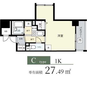 1K 間取り図