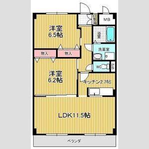 2LDK 間取り図