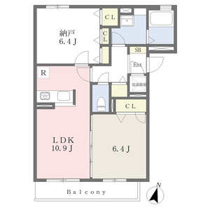 1LDK 間取り図