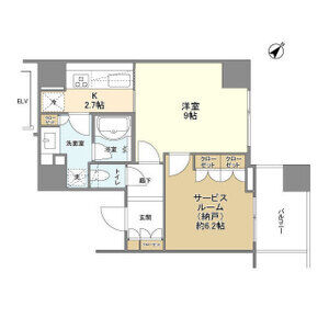 1K 間取り図