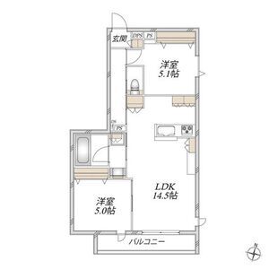 2LDK 間取り図