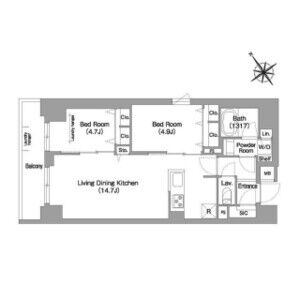 2LDK 間取り図