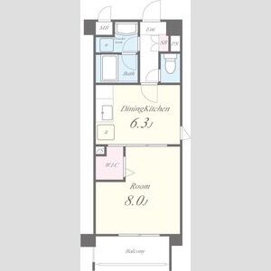 1DK 間取り図