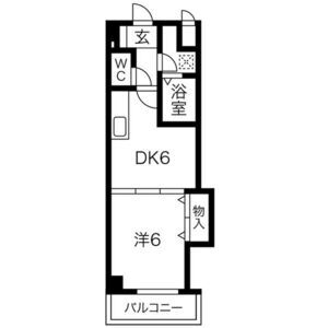 1DK 間取り図