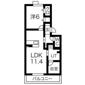 1LDK 間取り図