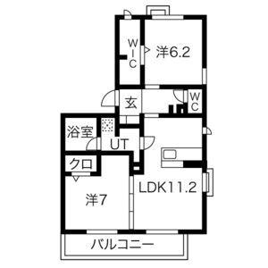2LDK 間取り図