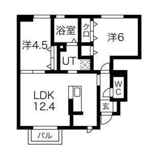2LDK 間取り図