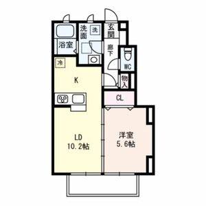 1LDK 間取り図