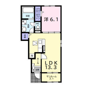 1LDK 間取り図
