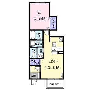 1LDK 間取り図