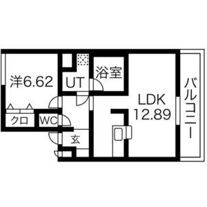 1LDK 間取り図