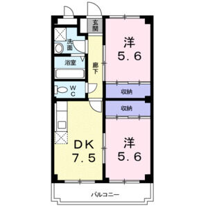 2DK 間取り図