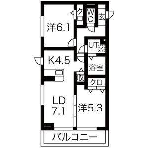 2LDK 間取り図