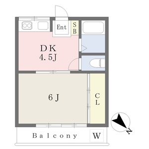 1DK 間取り図