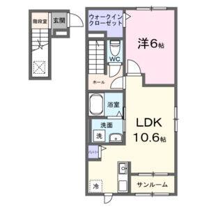 1K 間取り図