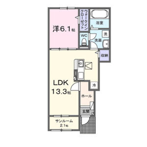 1LDK 間取り図
