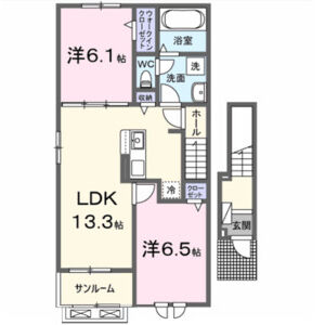 2LDK 間取り図