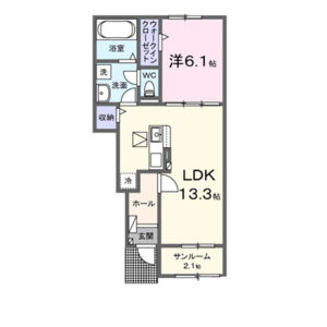 1LDK 間取り図