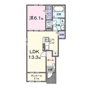 1LDK 間取り図