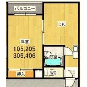 1DK 間取り図