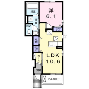 1LDK 間取り図