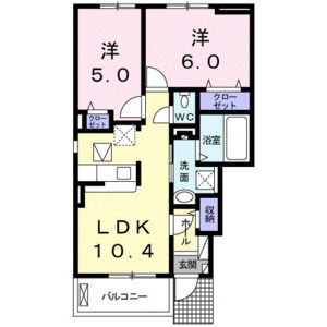 2LDK 間取り図