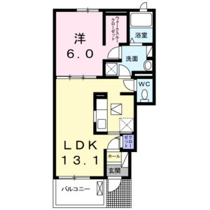 1LDK 間取り図