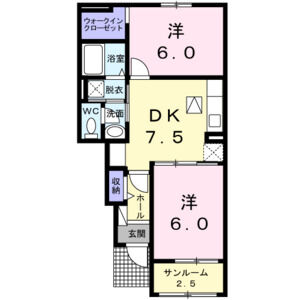 2DK 間取り図
