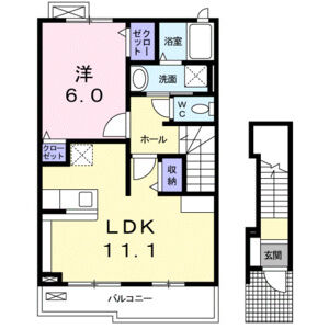 1LDK 間取り図