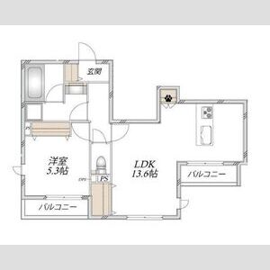 1LDK 間取り図