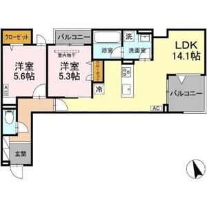 2LDK 間取り図