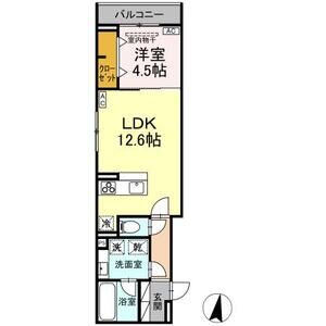 1LDK 間取り図