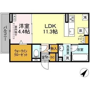 1LDK 間取り図