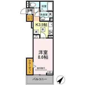 1K 間取り図