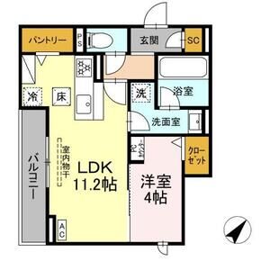 1LDK 間取り図