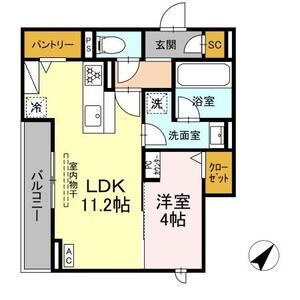 1LDK 間取り図