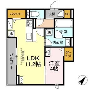 1LDK 間取り図