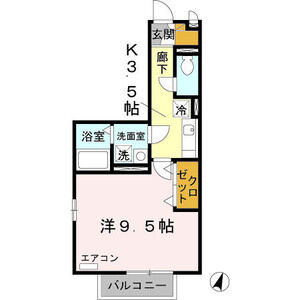 1K 間取り図