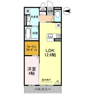 1LDK 間取り図