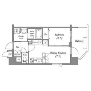 1DK 間取り図