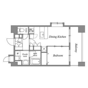 1DK 間取り図