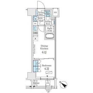 1DK 間取り図