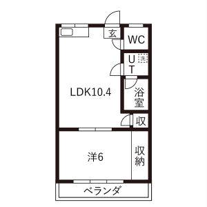 1LDK 間取り図