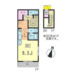 1K 間取り図