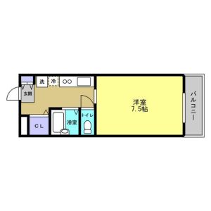 1K 間取り図