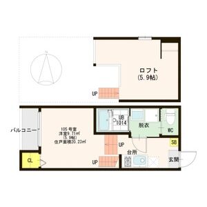 1K 間取り図